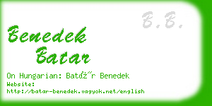 benedek batar business card